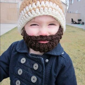 Knit hat with beard toddler